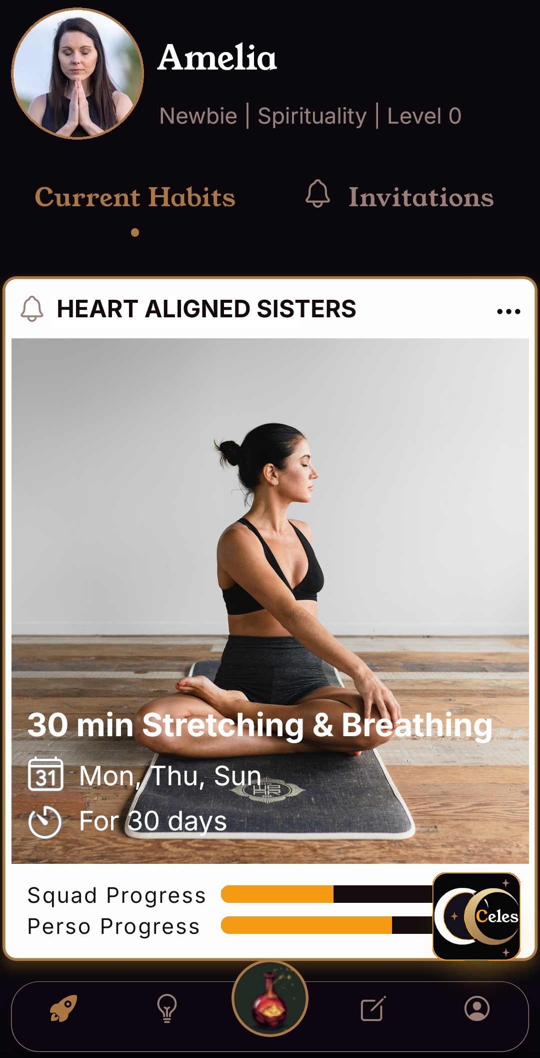 Celes App Demo Home Page Progress Bar