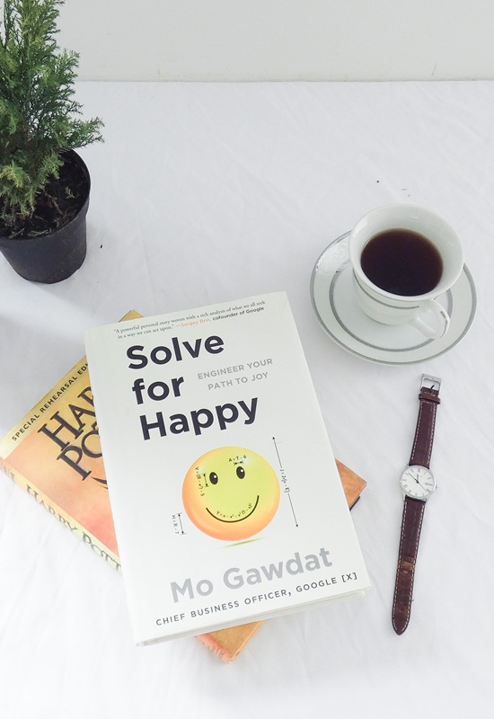 Solve for Happy by Mo Gawdat book layout — the happiness equation to reset your mind